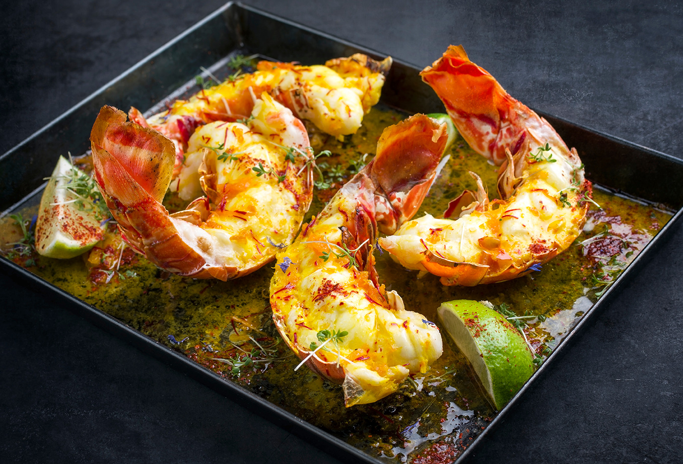 Queue de langouste grillée